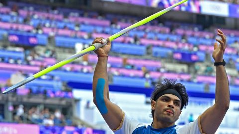 Saint-Denis: India's Neeraj Chopra during the men's javelin throw qualification at the 2024 Summer O