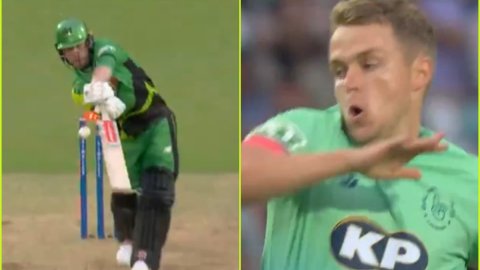 Sam Curran का स्लोअर कटर देखा क्या? बेबस-बेचारा इंग्लिश बैटर हुआ क्लीन बोल्ड; देखें VIDEO