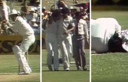 When Sandeep Patil was hit on the head by a Len Pascoe delivery