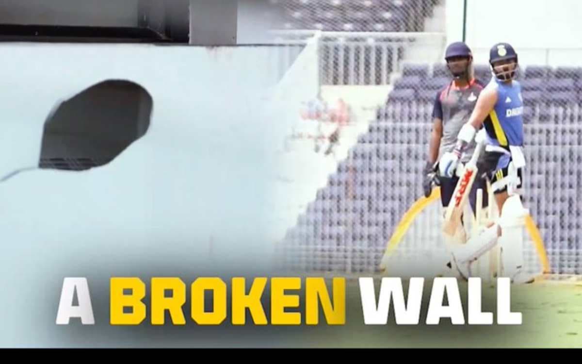 Virat Kohli Breaks Chepauk Wall Near India Dressing Room With Destructive Six மைதானத்தின் சுவரை தகர்த்த விராட் கோலியின் அபாரமான சிக்ஸர்!