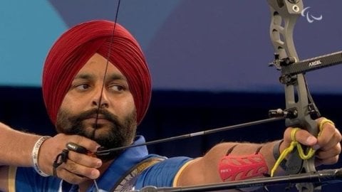 Archer Harvinder clinches gold in Men's Individual Recurve Open in the Paralympic Games in Paris on 