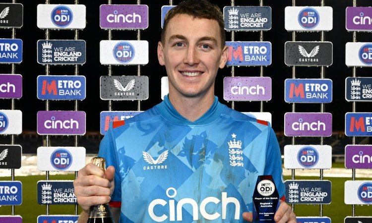 Brook hits maiden ODI ton as England halt Australia's unbeaten run