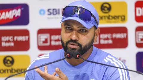 Chennai : India's captain Rohit Sharma addresses a press conference ahead of the first test match ag