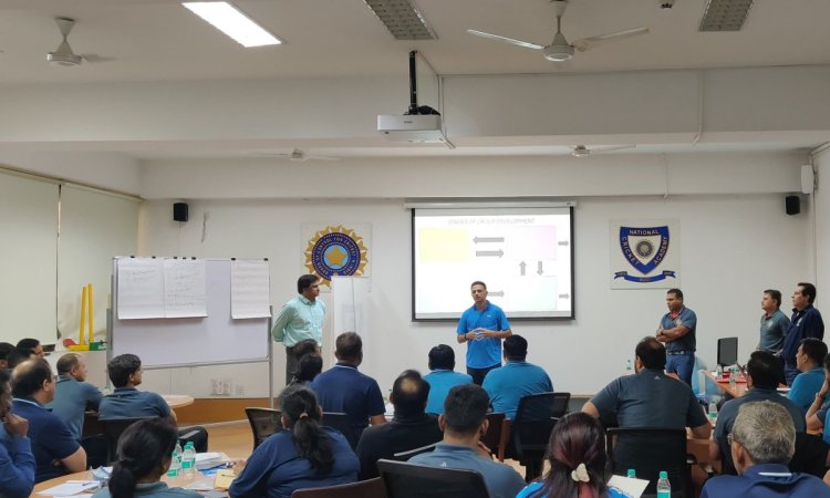 Dravid, Kumble and Srinath address match referees seminar participants at the NCA