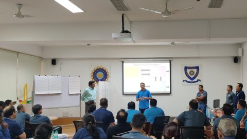 Dravid, Kumble and Srinath address match referees seminar participants at the NCA