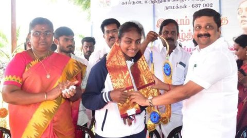 Paralympic silver medalist Thulasimathi Murugesan honoured in TN