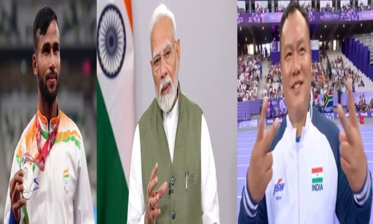 PM Modi applauds Praveen Kumar, Hokato Sema for Paralympics medals (Ld)