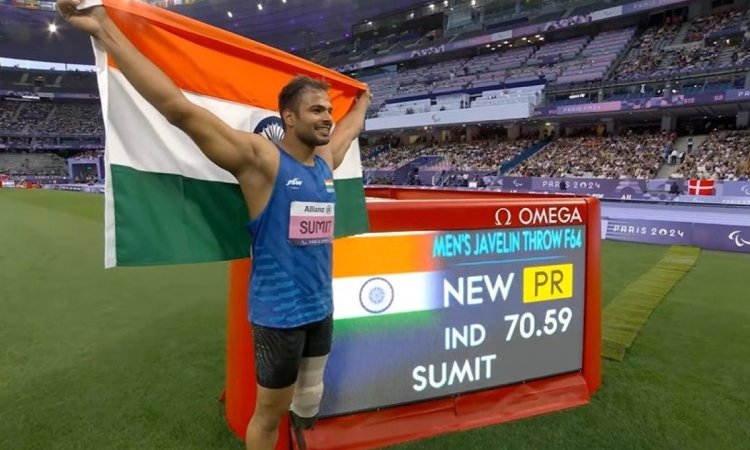 Sumit Antil wins historic gold medal in Men's Javelin Throw F64 with Paralympic Games Record effort 