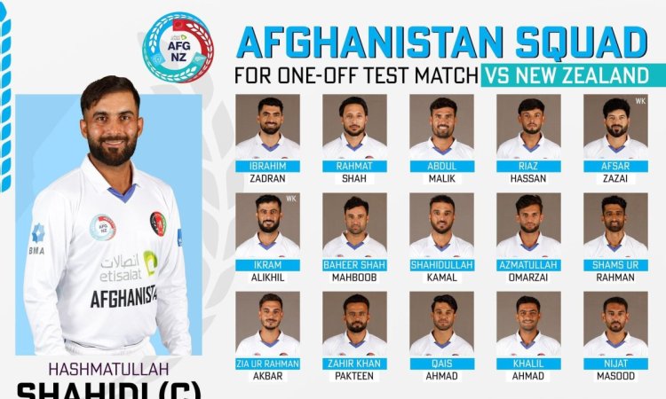 Three uncapped players in Afghanistan's squad for Test against New Zealand