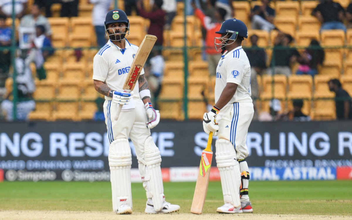 1st Test Kohli, Sarfaraz Hit Counterattacking Fifties As India End