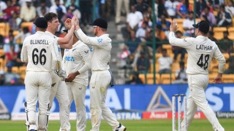 1st Test: NZ need 107 to win after O'Rourke and Henry three-fers bowl out India for 462