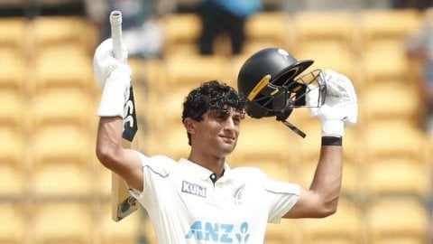 1st Test: Rachin’s unbeaten 104 power NZ to 345/7, lead India by 299 runs