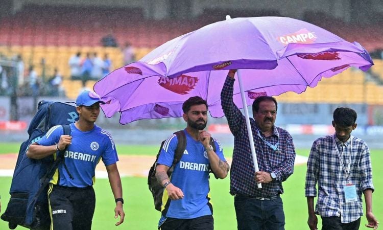 India vs New Zealand 1st Test Day 1 called of due to rain and wet outfield 