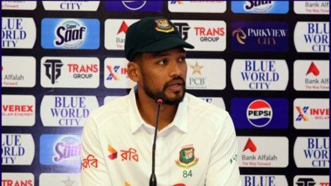 Chennai: Bangladesh captain Najmul Hossain Shanto addresses a press conference 