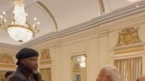 Chris Gayle meets PM Modi during Jamaican PM Andrew Holness visit to India