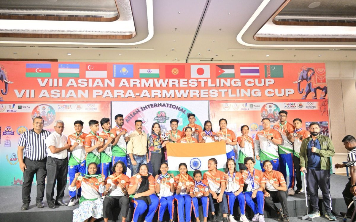 India Finish Runnersup In Asian ArmWrestling Cup 2024 With 223 Medals