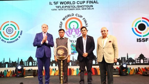 ISSF World Cup Final: Mega shooting event inaugurated amidst soiree, sand art, laser show