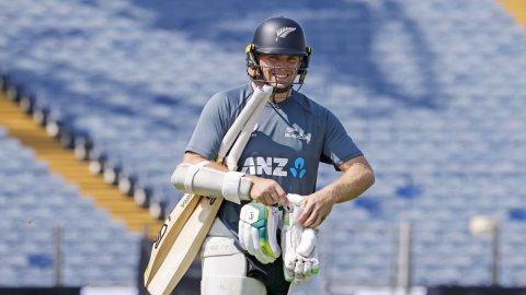 Pune: Team New Zealand's practice session ahead of the 2nd Test match against India