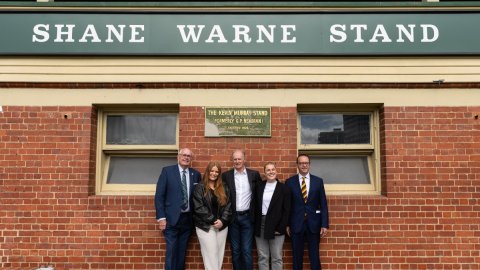 Stand named after Shane Warne unveiled at Melbourne’s Junction Oval