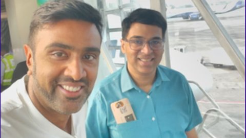 Ashwin shares 'fan boy moment' with legendary Vishy Anand, posts picture on social media