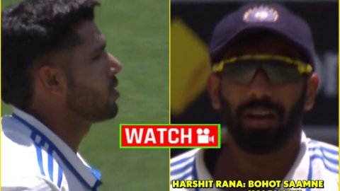 'कसम से भैया, बहुत सामने है', DRS लेने के लिए BUMRAH के सामने गिड़गिड़ाए Harshit Rana; देखें VIDEO