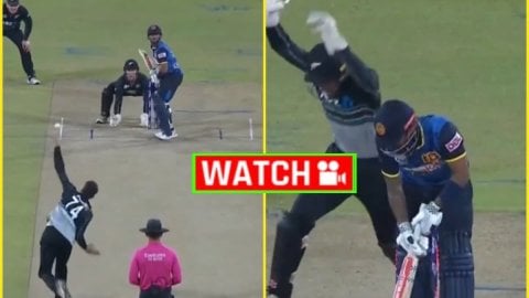 Mitchell Santner ने डाली जादुई बॉल, कुसल मेंडिस की गुल हो गई बत्ती; देखें VIDEO