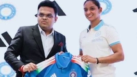 Jay Shah and Harmanpreet Kaur unveil India’s new ODI jersey ahead of Australia tour