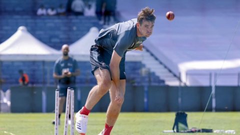 Pune: Team New Zealand's practice session ahead of the 2nd Test match against India