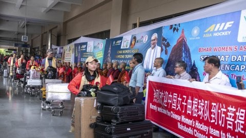 Teams from Japan and China reach Rajgir for Bihar Women’s Asian Champions Trophy 2024. Photo credit: