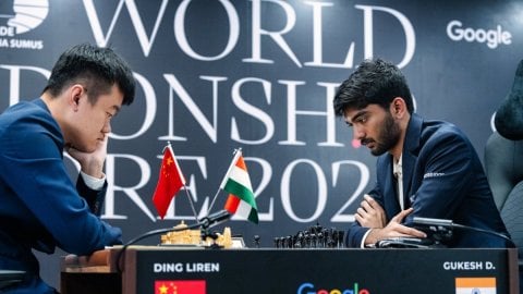 World Chess Championship: Gukesh holds Ding with black pieces in tame Game 4