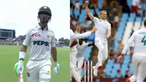 SA vs PAK, 1st Test: डेब्यूटेंट गेंदबाज कॉर्बिन बॉश ने पहली ही गेंद पर शान मसूद को आउट करते हुए बनाय