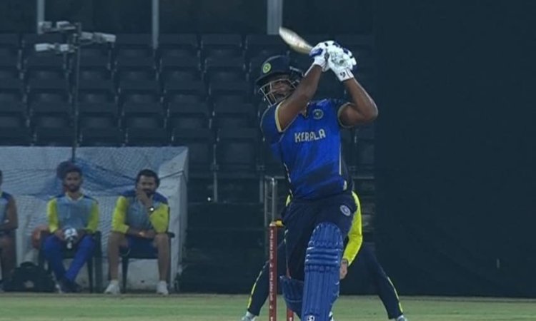 WATCH: Sanju Samson's quick fire 31 runs against Goa in SMAT 2024 clash! SMAT 2024: அதிரடியில் மிரட்டிய சஞ்சு சாம்சன்; வைரலாகும் காணொளி!