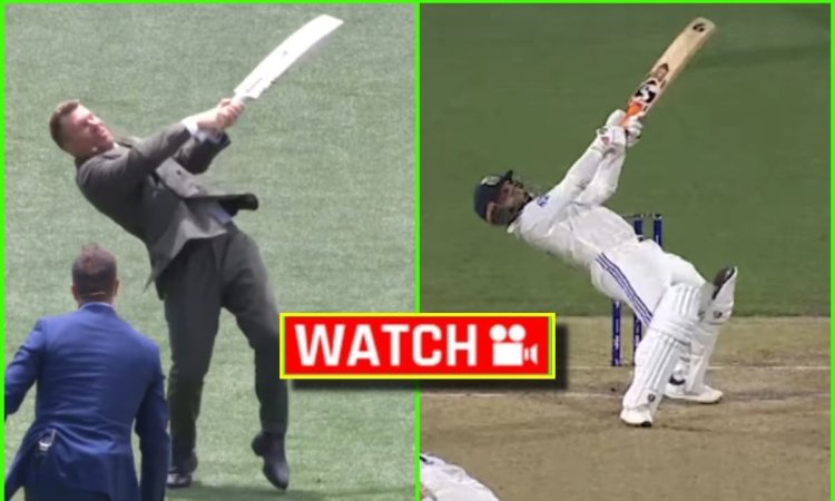 David Warner ने उतारी Rishabh Pant की नकल, रिटायरमेंट के बाद खेला रिवर्स स्कूप; देखें VIDEO