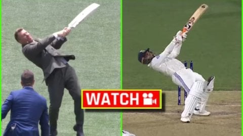 David Warner ने उतारी Rishabh Pant की नकल, रिटायरमेंट के बाद खेला रिवर्स स्कूप; देखें VIDEO