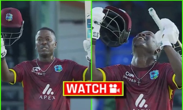 Watch - Sherfane Rutherford Gets A Free Four Runs From Bangladesh Sherfane Rutherford Century Wi Vs முதல் சதத்தைப் பதிவுசெய்து அசத்திய ரூதர்ஃபோர்ட் - வைரல் கணொளி!