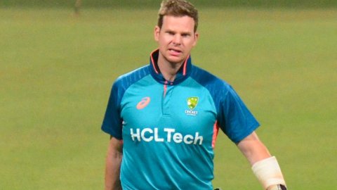 Kolkata: Australian players during a practice session ahead of the ICC World Cup Semi-final match