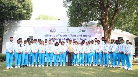 Sports Min fetes Indian team on historic show in Asia-Pacific Deaf Games