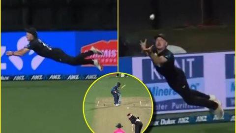 NZ vs SL 2nd ODI: हैमिल्टन में हुआ करिश्मा, Nathan Smith ने सुपरमैन स्टाइल में पकड़ा Malinga का करिश