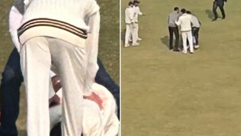 VIDEO: सिक्योरिटी को चकमा देकर मैदान में घुसा विराट कोहली का फैन, पैर छुने का वीडियो हुआ वायरल