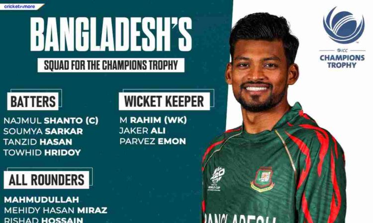 Bangladesh Squad For Champions Trophy 2025 no place for Litton Das 