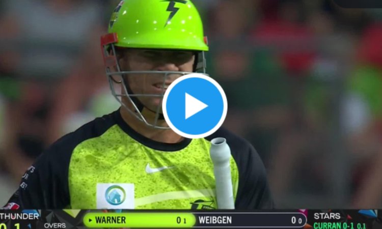 VIDEO: BBL के नॉकआउट मैच में दिया डेविड वॉर्नर ने धोखा, ज़ीरो पर हो गए आउट