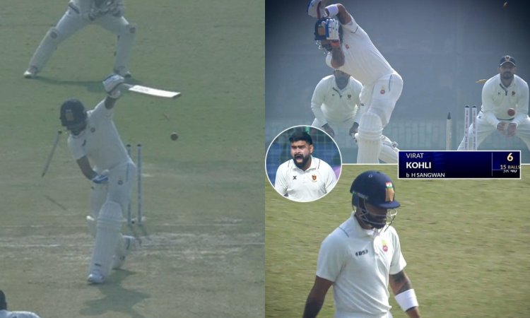 VIDEO: सांगवान ने उखाड़ा विराट कोहली का स्टंप, चौके का बदला बोल्ड करके लिया