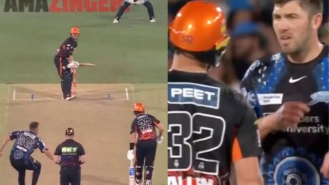 VIDEO: BBL मैच में भिड़े फिन एलन और ओवरटन, एक ही ओवर में दिखा तगड़ा ड्रामा