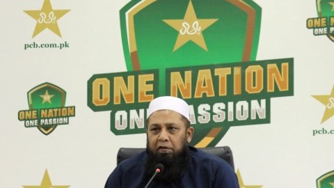 Lahore: Chief selector of the Pakistan cricket squad Inzamam-ul-Haq holds a press conference