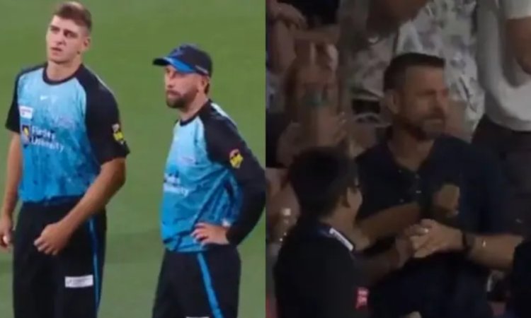 VIDEO: बेटे को पड़ा छक्का तो बाप ने उसी बॉल को स्टैंड में किया कैच, बीबीएल में दिखा गजब का नज़ारा