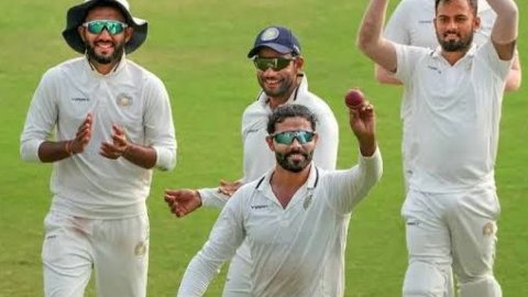 Ravindra Jadeja claimed five wickets while top batters floundered on return to domestic red-ball cri
