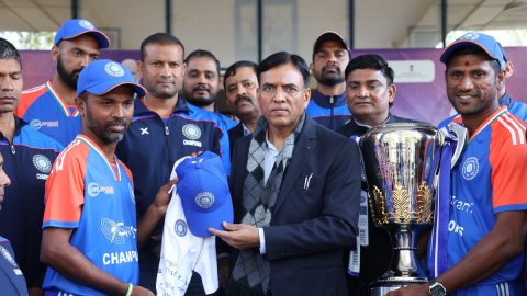 Sports Minister felicitates Indian PD Cricket Team, assures full support to 'Divyang' athletes