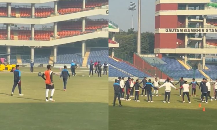 VIDEO: रणजी मैच से पहले दिल्ली की टीम से जुड़े विराट कोहली, रनिंग और प्रैक्टिस करते आए नज़र