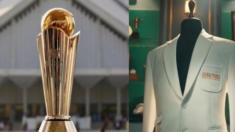 Wasim Akram unveils iconic white jacket for ICC Champions Trophy 2025