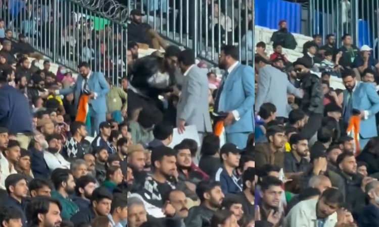 WATCH:लाहौर स्टेडियम में भारतीय झंडे पर हंगामा, फैन की गिरफ्तारी का वीडियो वायरल
